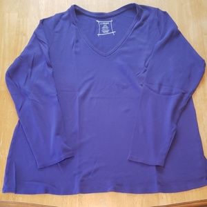 Lane Bryant Dark Plum Pima Long Sleeved T-shirt